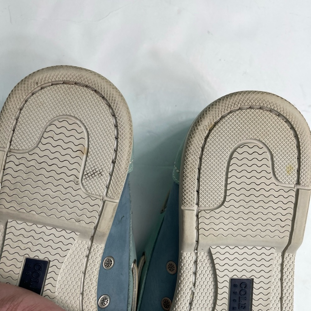 Vintage 90s Cole Haan Made USA Maine Suede Leather Tricolor Boat Deck Shoes 11.5 - Picture 14 of 15